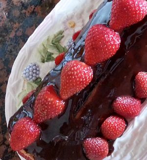 Torta de Chocolate com Morangos